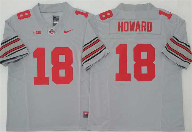 Men%27s Ohio State Buckeyes #18 Will Howard Gray 2025 F.U.S.E. Limited Stitched Jersey->ohio state buckeyes->NCAA Jersey